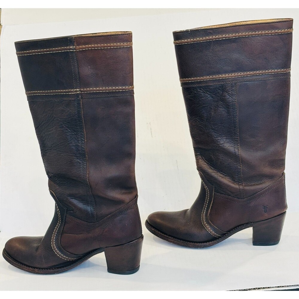 Frye Leather Tall Jane Riding Boots Brown Western Size 10B